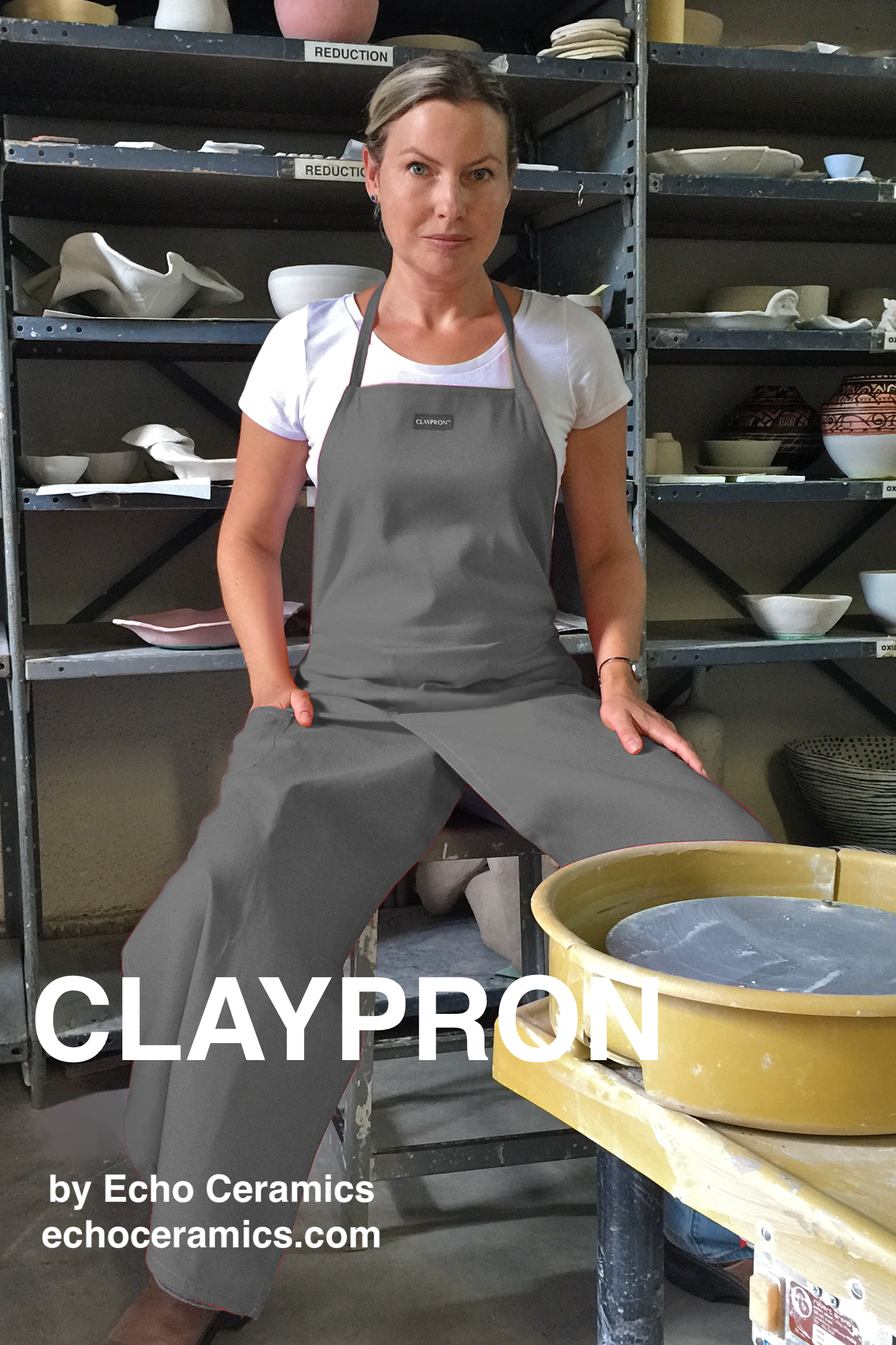 Ceramicist Pottery Split Leg Apron in Organic Canvas